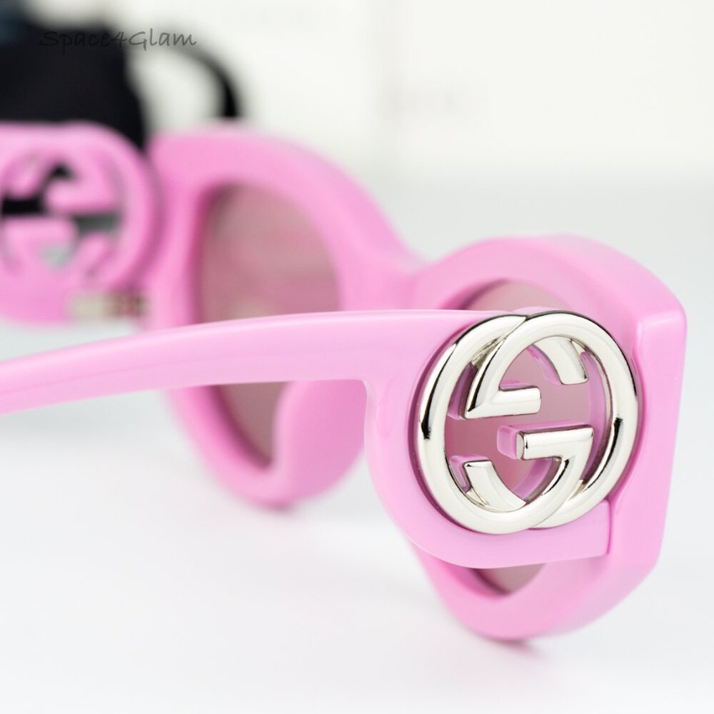 BRAND NEW Gucci GG1691S 003 Pink Mirror Women Oval Sunglasses GG 1691S - Picture 5 of 7